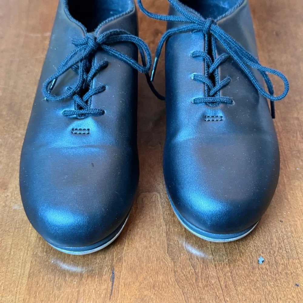 Capezio Fluid Tap Shoes Kids Size 8W Black Excellent‎ Tele Tone Taps E25